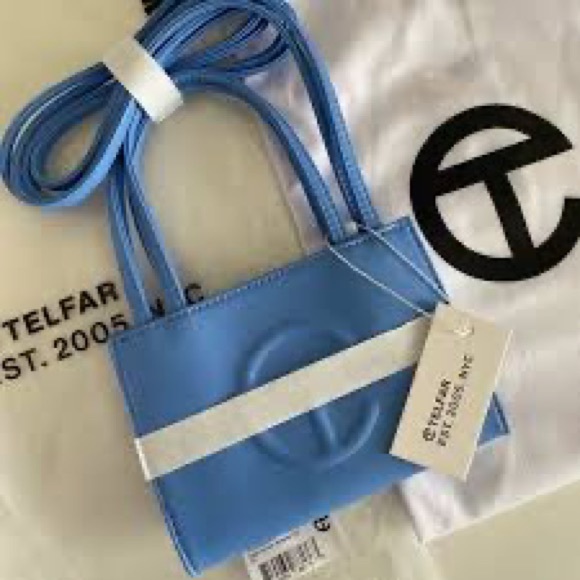 NWT! Small Telfar Cerulean Shopping Bag - Picture 5 of 8